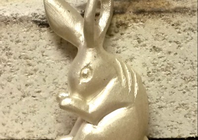 silver rabbit pendant casting