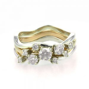 gold and silver diamond stacking rings