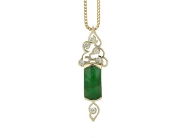 Gold, Jade and Diamond Pendant