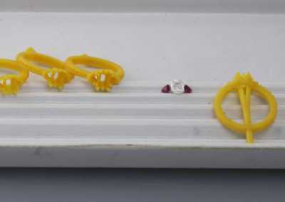 A selection of resin models in preperation for casting