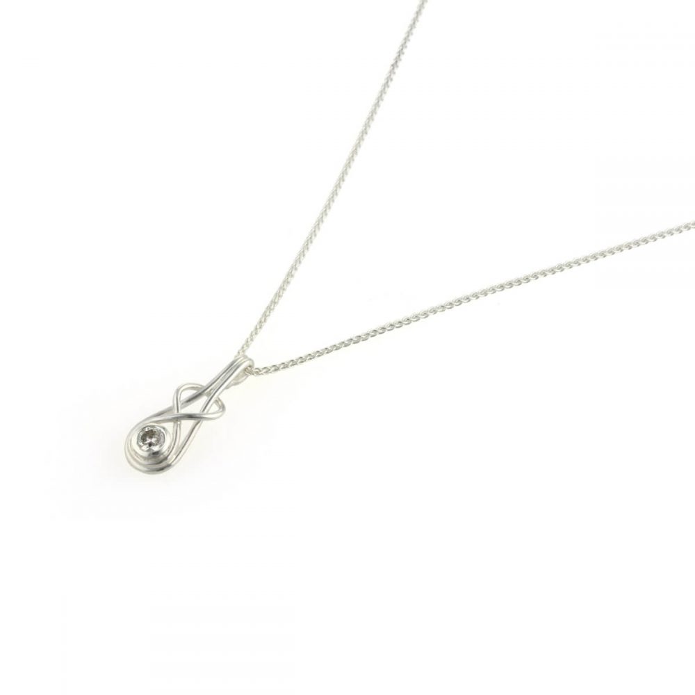 Silver Diamond Knot Pendant - Aimee Winstone Handmade Jewellery