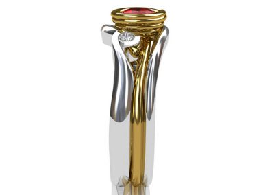 18ct white gold wedding ring CAD design