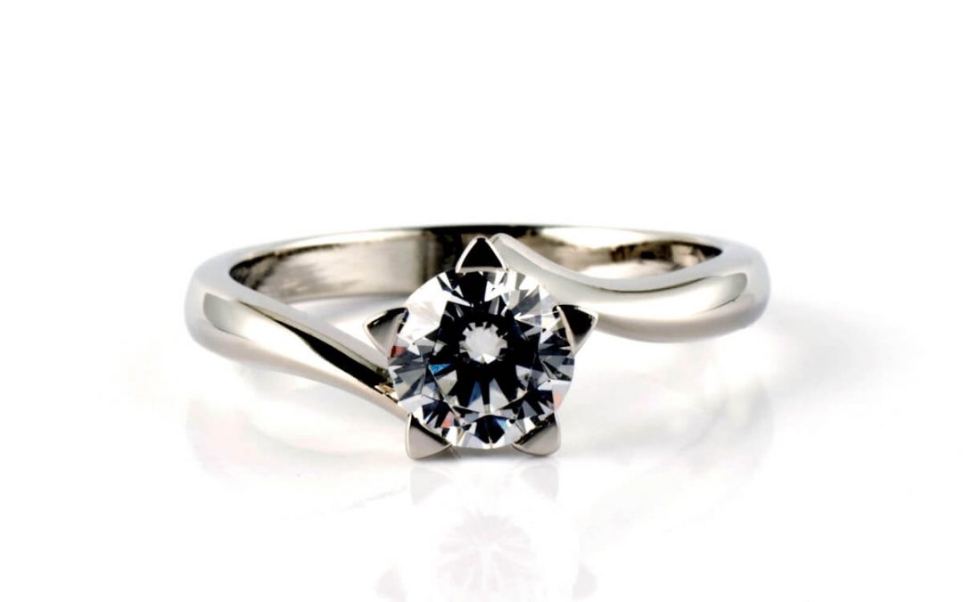 Platinum Handmade Star Engagement Ring