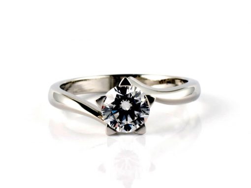 Platinum Handmade Star Engagement Ring
