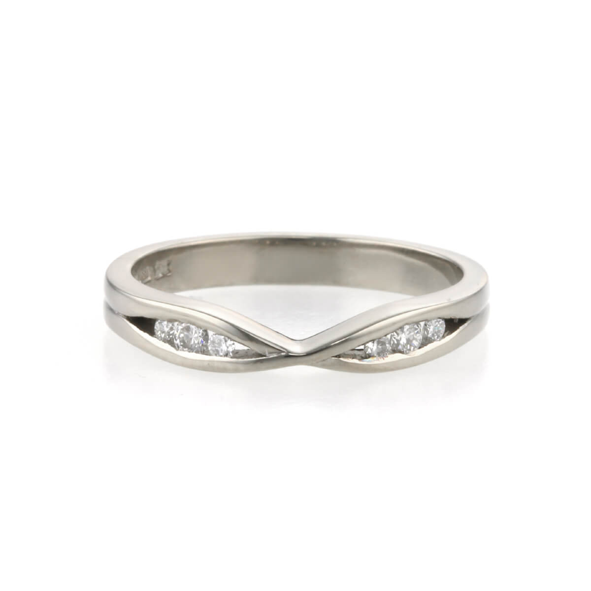 Handmade Infinity Inspired Wedding Ring made in 18ct white gold and diamonds