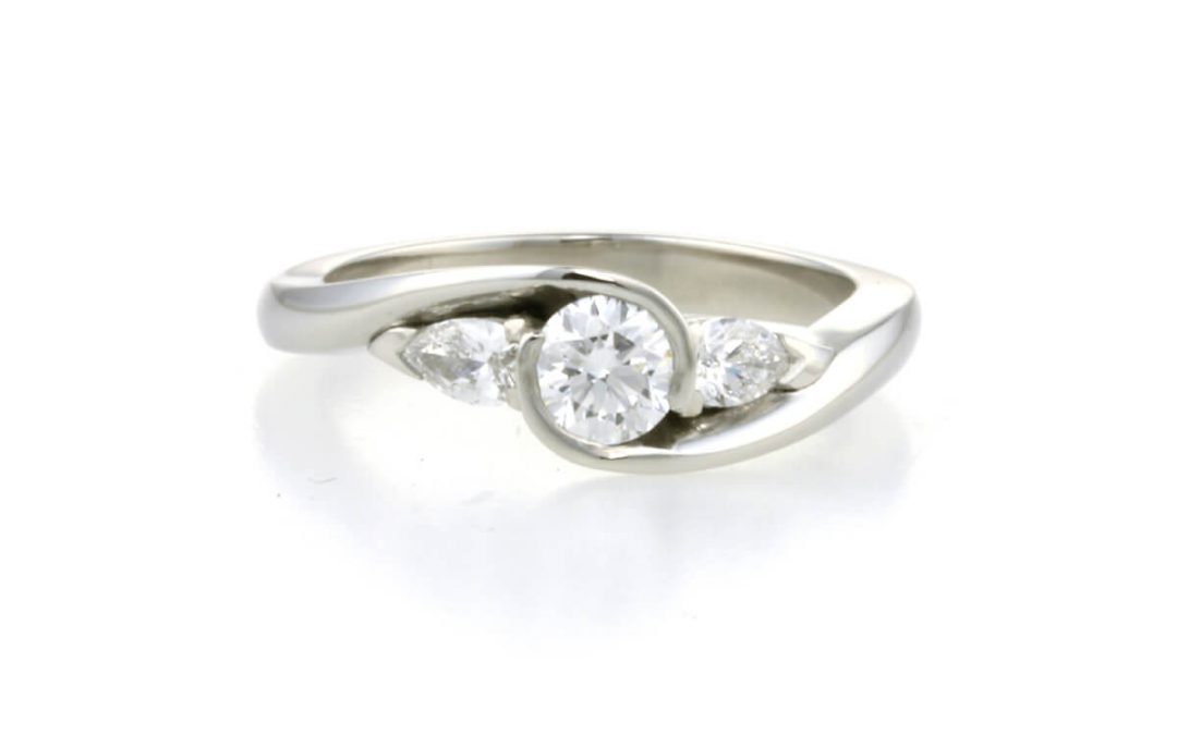 Handcrafted Platinum Diamond Trilogy Engagement Ring