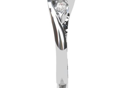 CAD Designs of Handcrafted Platinum & Diamond Trilogy Engagement Ring
