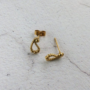 Small-Gold-Plated-Silver-Paisley-Stud-Earrings
